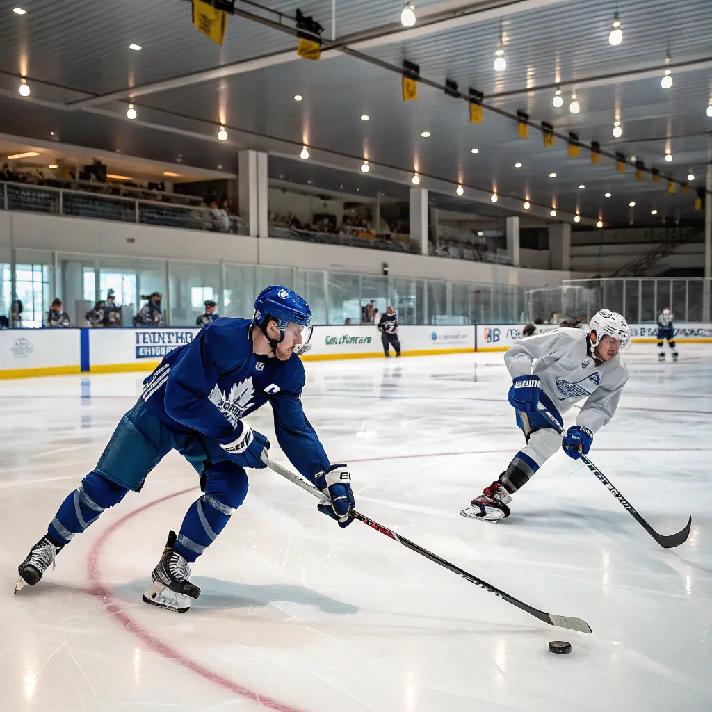 Young athletes in hockey training